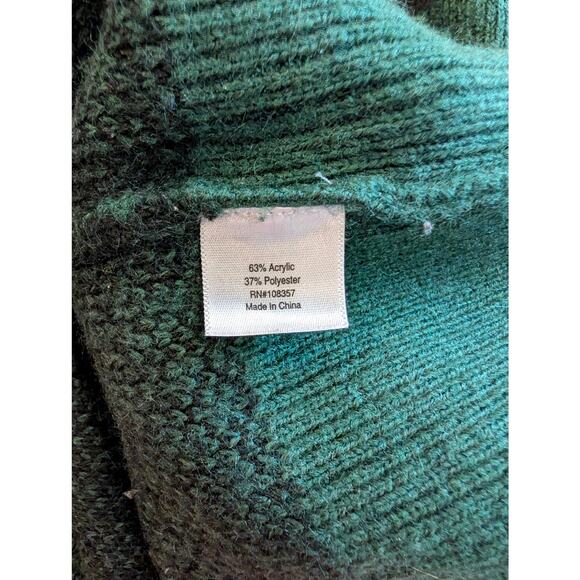 Arizona Jean Co Green Black Buffalo Check Sweater Pullover Size XS‎ Cozy Soft - Picture 4 of 6